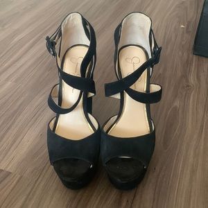 Jessica Simpson Black High Platform Heels